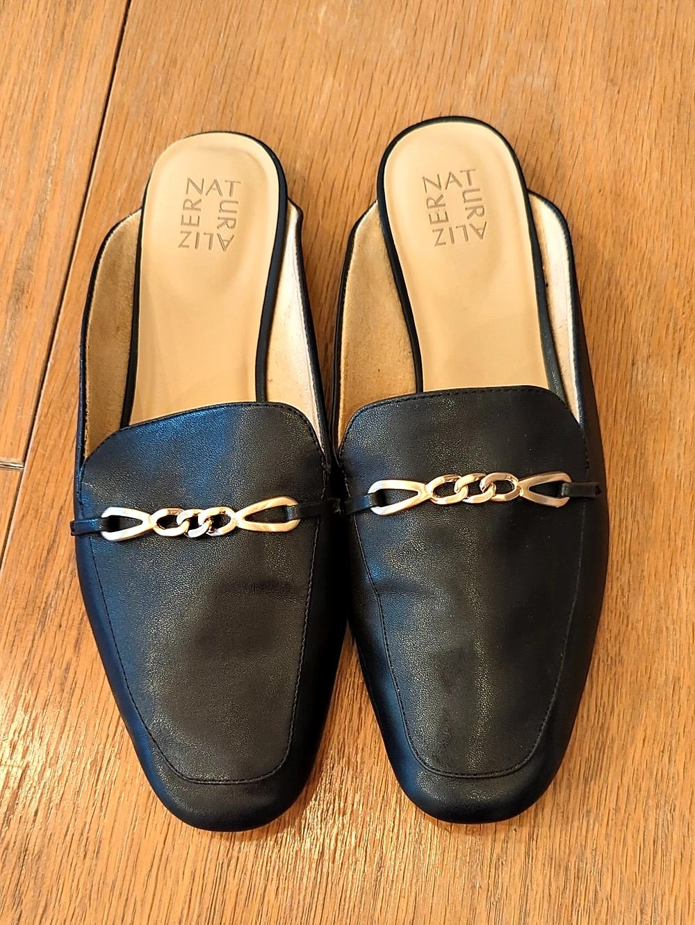 Naturalizer Kayden Mules with Chain Detail Black Women's US 12M